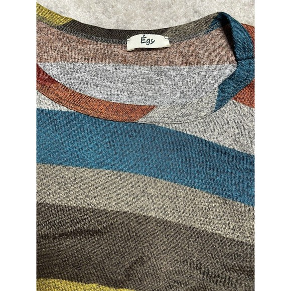 Egy California Women's Size XL Mocha & Blue Striped Dress - Picture 4 of 7